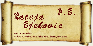 Mateja Bjeković vizit kartica